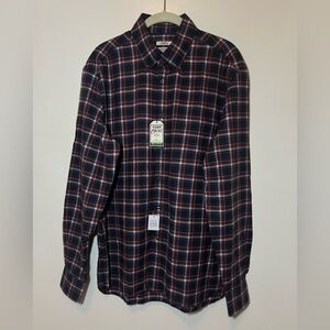 NWT Jos. A. Bank Men’s Large Navy and Red Plaid Shirt
